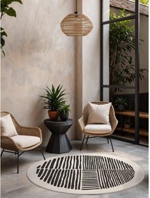 Covor pentru exterior și interior negru/crem rotund ø 200 cm Haringey Bounds – Ted Baker