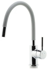 Baterie de chiuvetă cu pipă flexibilă FERRO crom lucios/gri