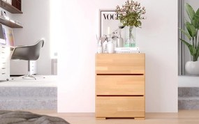 Comodă lemn masiv TerraCraft Fag 3 Sertare, 60 × 45 × 81 cm - Natural