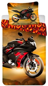 Lenjerie de pat din bumbac 3D MOTORCYCLE colorat Dimensiune lenjerie de pat: 70 x 90 cm | 140 x 200 cm