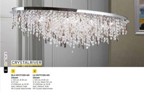 Lustra suspendata cristal K9 design elegant de lux CRYSTALRIVER crom