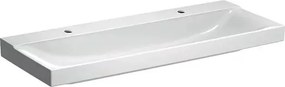 Lavoar pe mobilier Geberit Xeno2 cu orificiu baterie stanga si dreapta 120 cm alb