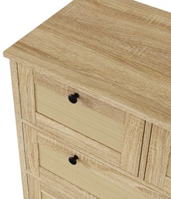 Comodă cu 4 sertare din ratan, 80x40x80 cm, Culoare naturală