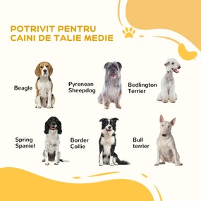 PawHut Poartă câini cu închidere dublă, barieră medie | Aosom Romania