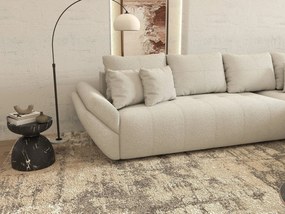 Colțar extensibil dumonde cu ladă de depozitare si sezut confortabil din spuma high-density, Berlin XL Euphoria Ivory 350x185 cm II