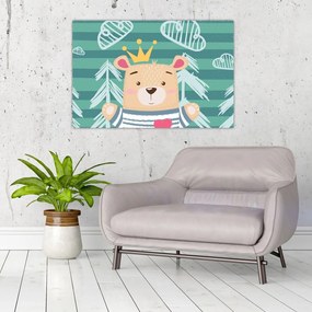 Tablou - Ursulețul în pădure (90x60 cm)