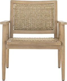 Fotoliu de grădină din lemn de acacia FSC® și polirattan, L66×H75,5×W67 cm, „Sorrento"