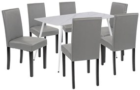 Set de masă Megan 6+1 alb-gri