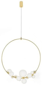 Lustra circulara cu 14 de surse de lumina ROCIO auriu