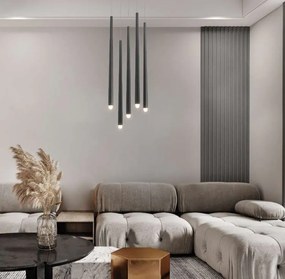 Lustra LED cu 5 pendule design modern Cascade negru