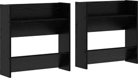 vidaXL Dulap pentru pantofi cu raft 2 pcs Stejar Negru 60 x 18 x 60 cm