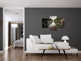 Tablou cu bicicleta în oraș (90x60 cm)