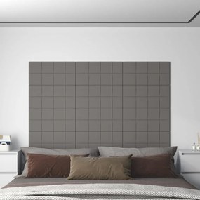 Panouri de perete 12 buc. gri deschis 60x30 cm textil 2,16 m   12, Gri deschis, 60 x 30 cm