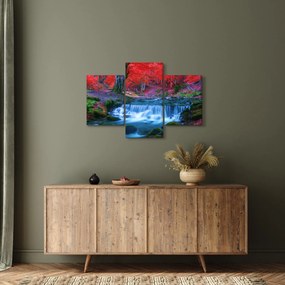 Tablou - Cascada în pădurea roșie (90x60 cm)