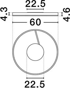 Lustra circulara aluminiu negru LED CCT SIENA 60cm