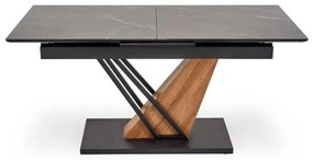 Masă de bucătărie Sterzo 160-200 x 90 cm, negru / stejar auriu