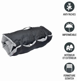 Pătură neagră pentru câini din sherpa 50x80 cm – Love Story