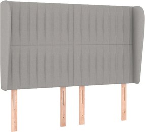 vidaXL Tăblie de pat cu aripioare gri deschis 147x23x118/128 cm textil