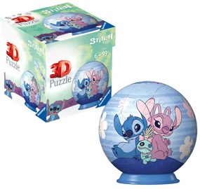 PUZZLE 3D BILA DISNEY STITCH ANGEL SI STITCH 54 PIESE - RAVENSBURGER (RVS3D11599)