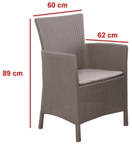 Set de mobilier de grădină Liowa 6+1 în culoarea cappuccino