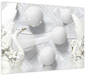 Tablou - Lebăda de aur pe apă (70x50 cm)