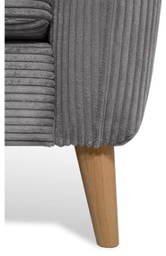 Colțar gri închis cu tapițerie din catifea reiată (cu colț pe partea stângă ) Paris – Scandic