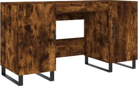 vidaXL Birou, stejar afumat, 140x50x75 cm, lemn compozit