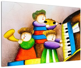 Tablou - Muzicanții, pictură (90x60 cm)