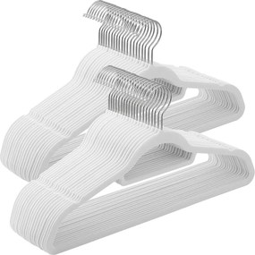 Set de umerașe catifelate antiderapante CHIC, 50 buc., alb SongmicsHome