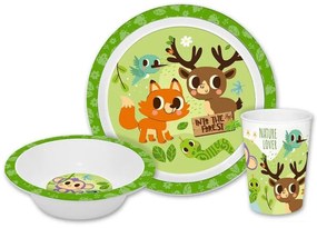 Animale Into the Forest, set de vase, plastic pentru microunde