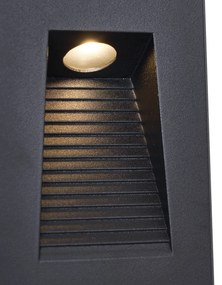 Lampă modernă de perete încastrată neagră 7cm incl. LED IP65 - Trem