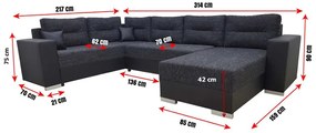 Supermobel Set canapea în formă de U GERD, 314x90x217, berlin 02/madryt 1100