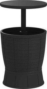 Outsunny Masă-Frigider pentru Exterior 41 L 3 în 1 Cool Bar Masă Auxiliară cu Înălțime Reglabilă Găleată pentru Gheață Capac Rabatabil Negru | Aosom Romania