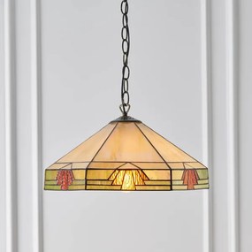 Candelabru cu lanț Tiffany NEVADA, 1xE27/60W/230V, Ø 35 cm — Endon 64285