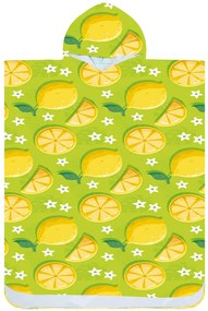 Poncho prosop de plaja LEMONS verde 80x145 cm
