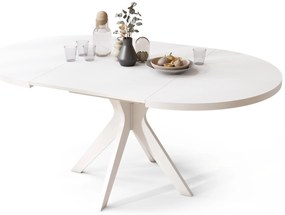Mazzoni RENZO Alb - MASĂ ROTUNDĂ Ø110 EXTENSIBILĂ PÂNĂ LA 180 cm | PENTRU BUCĂTĂRIE SUFRAGERIE LIVING RETRO
