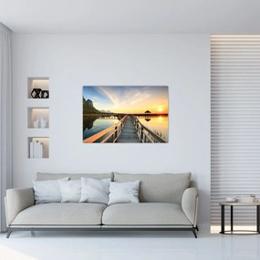 Tablou ponton din lemn (90x60 cm)