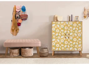 Mobilier pentru hol Maluxe Posy (Stejar sonoma + Piatră). 1089076