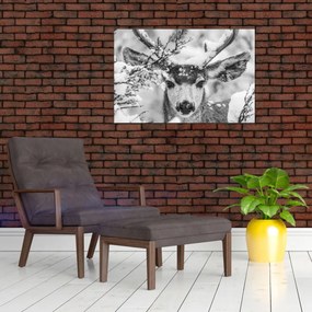 Tablou - Cerb în timpul iernii (90x60 cm)