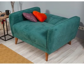 Canapea 2 Locuri, Lemn Solid, Aqua Loveseat, Verde Marin