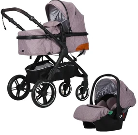 Carucior nou nascuti 3 in 1 NOVOKIDS™ X1000 series, Cu geanta bebe, Cadru Aluminiu, Amortizoare, Roti din cauciuc plin AVE, Landou, Scoica auto,