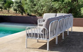 Fotoliu de Exterior cu o Cotiera Nardi - Komodo Elemento Terminale DX/SX - Bianco adriatic Sunbrella®