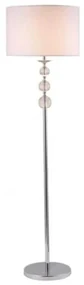 Lampadar Crystal, 40x40x154 cm, e27, 60 w, metal/textil, argintiu/alb