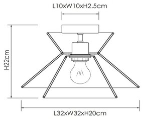 Plafonieră Lucide 10120/32/72 TASMAN 1xE27/60W/230V bej