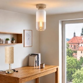 BRILAGI - plafonieră LED RETRO GLASS 1xE27/60W/230V diam. 14 cm bej/alb