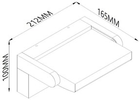 Aplica de perete exterior LED, Protectie IP54, Cooper negru MA-8471