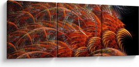 Tablou - Pene de imitație abstractă (cu ceas) (90x30 cm)