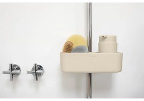 Organizator pentru dus Brabantia ReNew 1006272, 7.5x13.3x24.4 cm, Orificii scurgere apa, Rezistent la coroziune, Bej