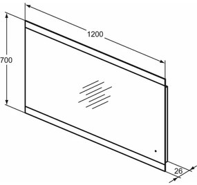 Oglinda cu iluminare si dezaburire Ideal Standard MirrorLight 120x70 cm