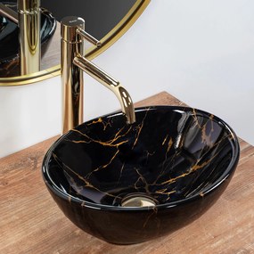 Lavoar pe blat Rea Sofia Mini Black Marble Shiny